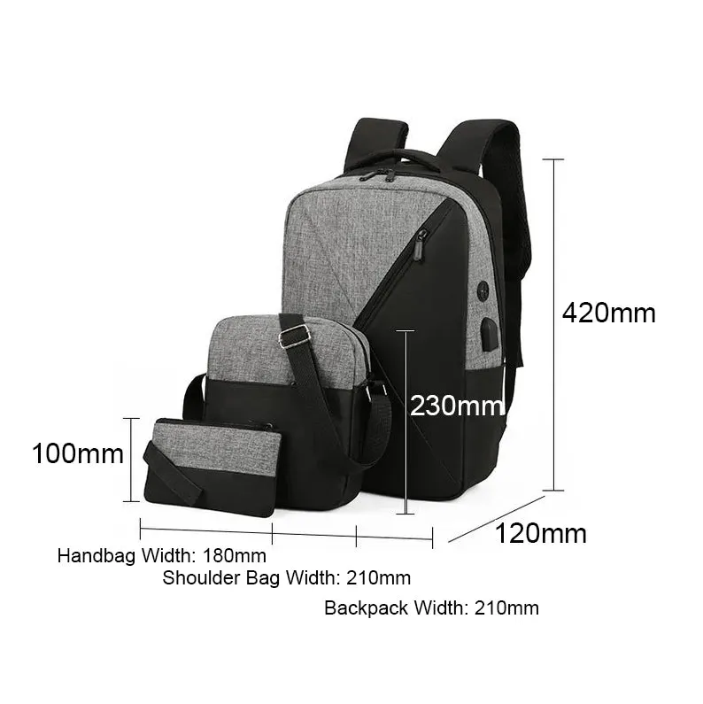 1 Set Outdoor Backpack Waterproof Shoulder Bag Travel Bag Large Capacity with USB Charging Port for Man Camping Hiking Equipment