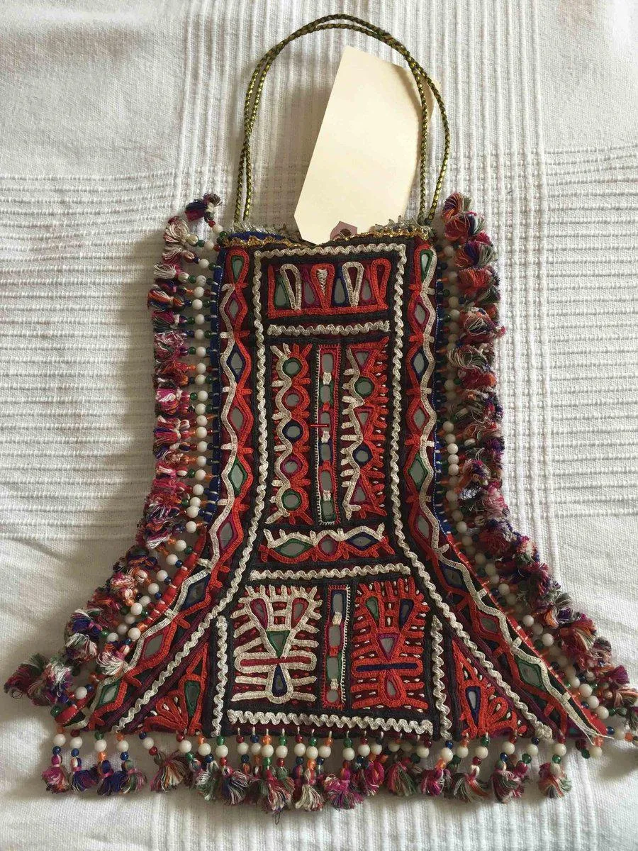 1008 SOLD- Vintage Rabari Bag with Embroidery - Groom's Ceremonial Accessory