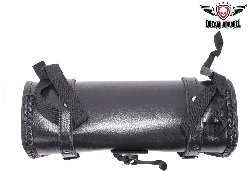 10" PVC Motorcycle Tool Bag With Concho & Braid