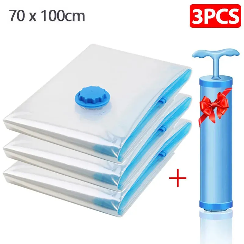 1/5/10pc Vacuum Storage Bags,for Bedding,Pillows,Towel,Clothes Space Saver Travel Storage Bag,With Hand-Pump,Vacuum Bag Package