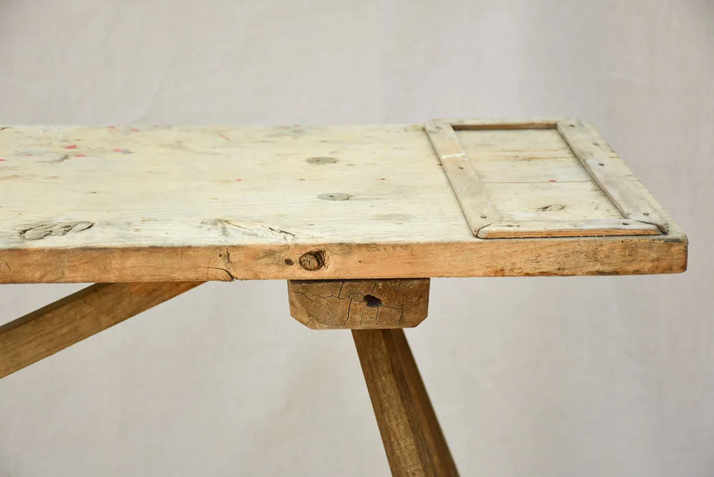 19th Century French washing table with cross-bracing 59" x  15¼"