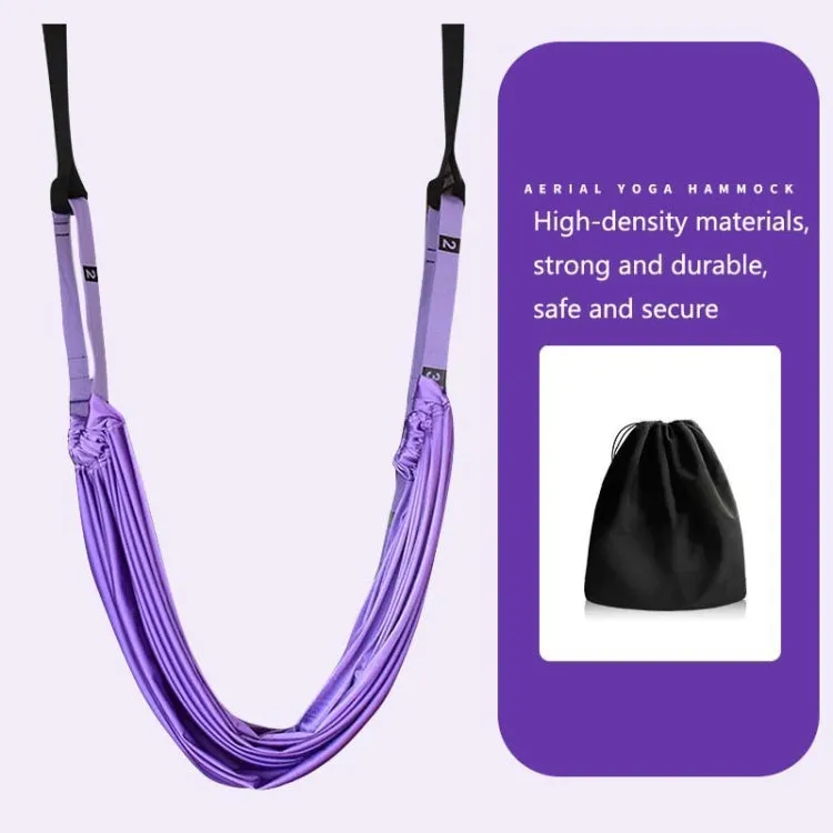 2 in 1 Home Yoga Hammock Indoor Stretching Sling Stretch Widening Yoga Strap   Door Buckle Storage Bag Set(Purple)