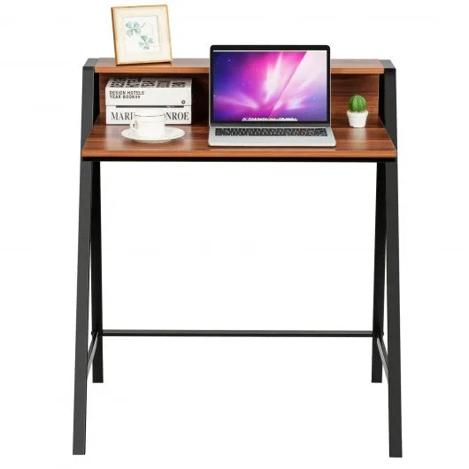 2 Tier Computer Desk PC Laptop Table Study Writing Home Office Workstation-WAL