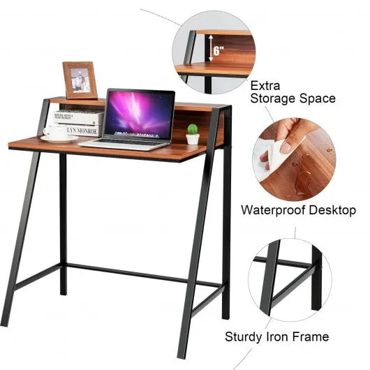 2 Tier Computer Desk PC Laptop Table Study Writing Home Office Workstation-WAL