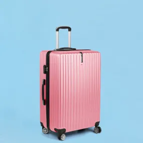 24" Luggage Suitcase Code Lock Hard Shell Travel Carry Bag Trolley - Rose Gold