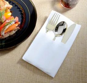 3 PC Pocket Napkin Set - With Golden Fork, Knife, Spoon (70/CS)