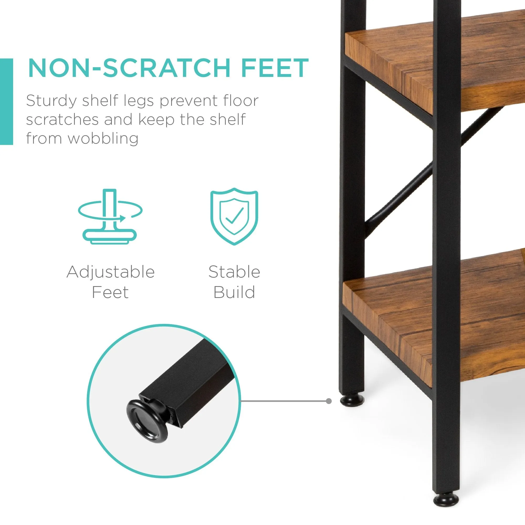 3-Tier Industrial Hallway Console Table for Living Room, Entry Way - 55"