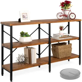 3-Tier Industrial Hallway Console Table for Living Room, Entry Way - 55"