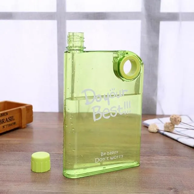 380ml Portable Flat Water Bottle with Plastic Ring Flat Water Bottle