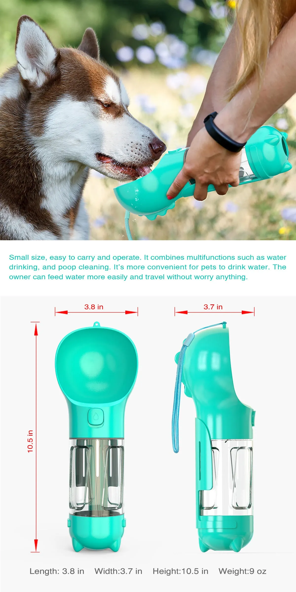 4-in-1 Pet Dog Portable Water Bottle