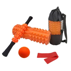 5pcs/set Crescent Hollow Foam Roller Yoga Column Set Fitness Muscle Relaxation Massager Set(33cm Orange)