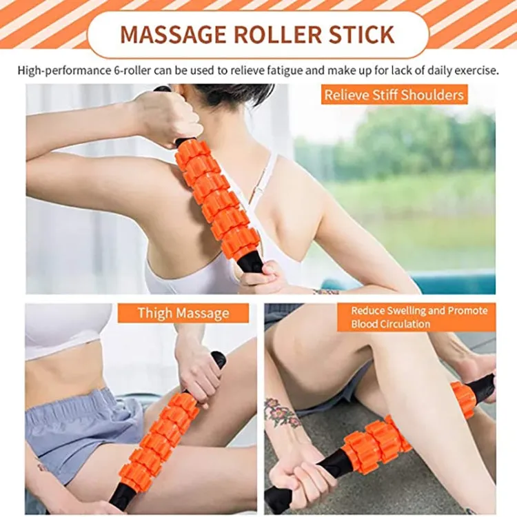 5pcs/set Crescent Hollow Foam Roller Yoga Column Set Fitness Muscle Relaxation Massager Set(33cm Orange)