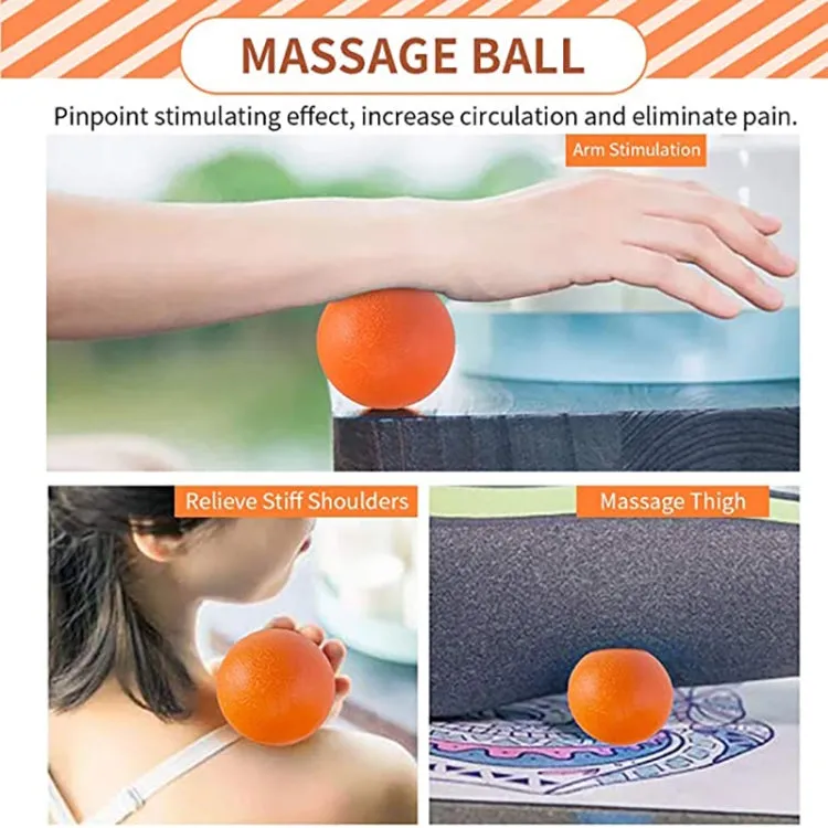 5pcs/set Crescent Hollow Foam Roller Yoga Column Set Fitness Muscle Relaxation Massager Set(33cm Orange)