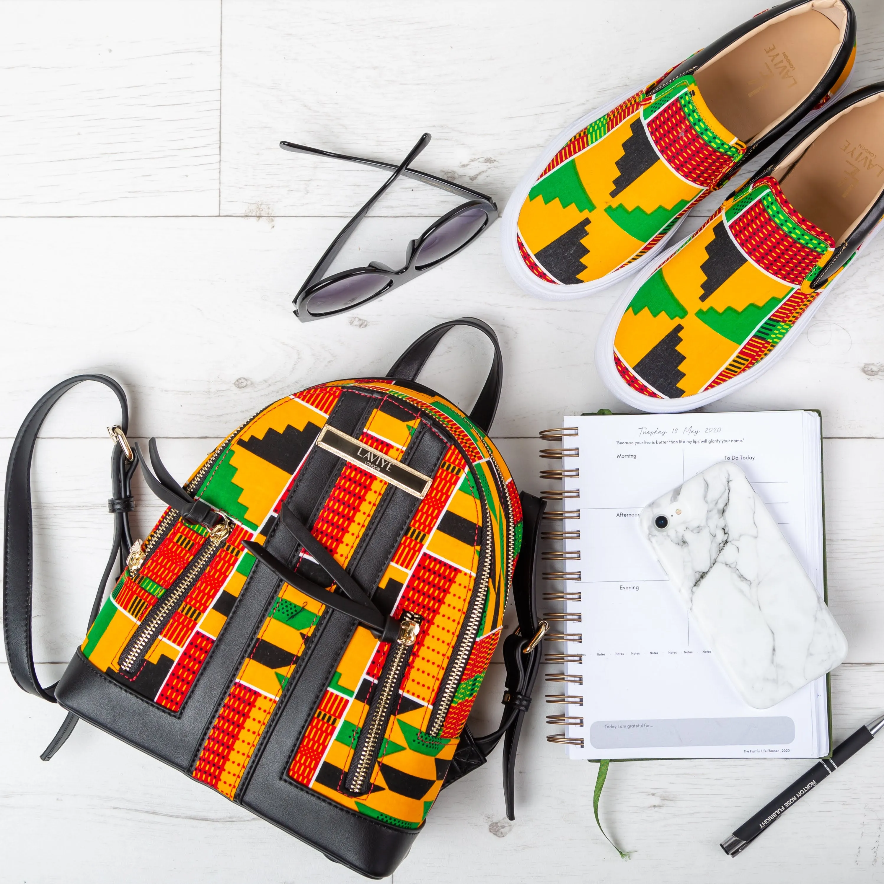 African Print Women Backpack - Stylish African Kente Backpack - KENYA