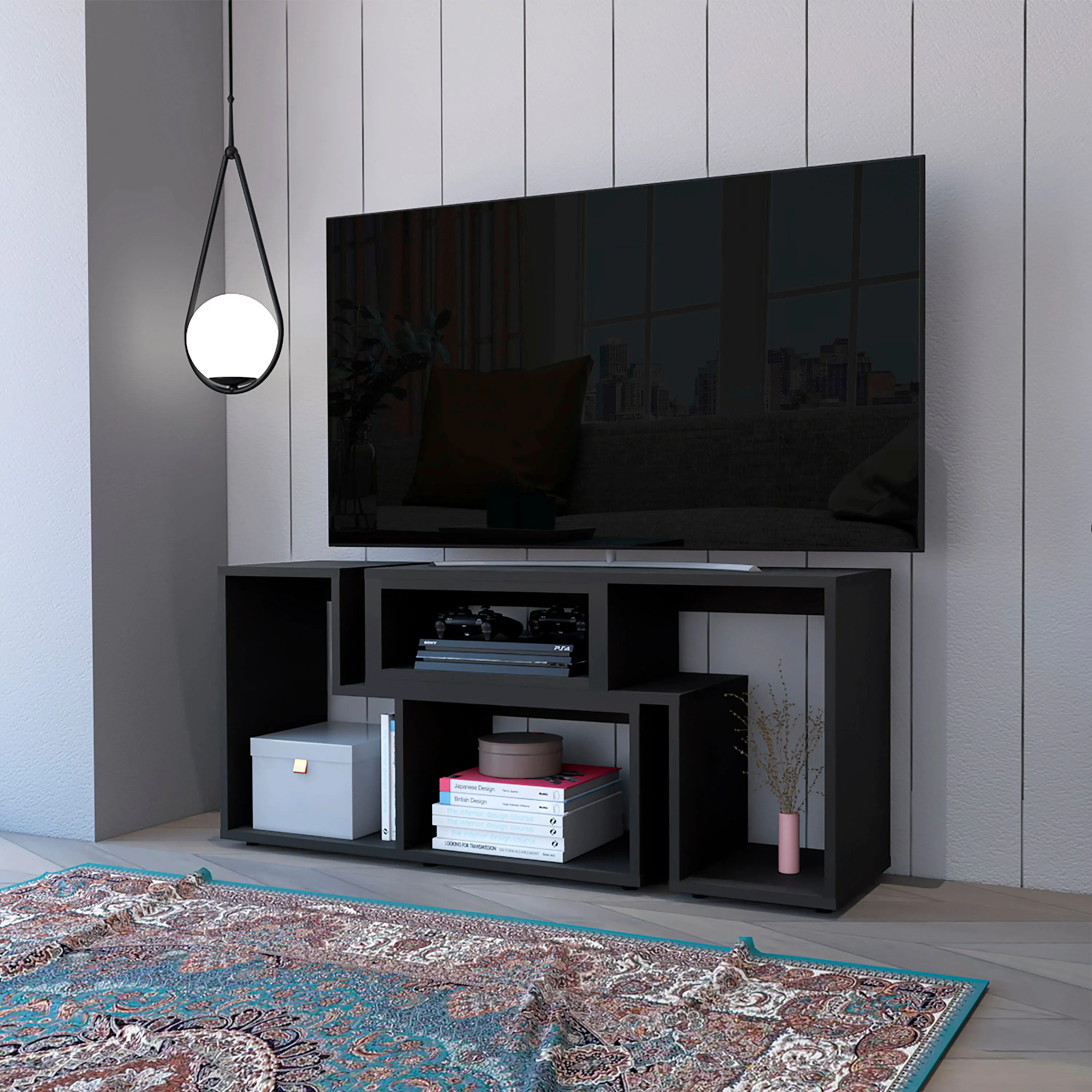 Anacapa Rectangle Reversible TV Stand Black