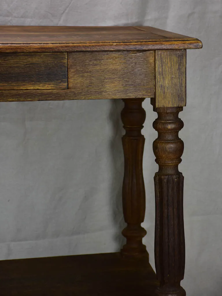 Antique French oak drapery table 70¾" x  27½"