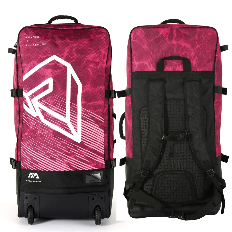 Aqua Marina 90L Premium Luggage Bag with Rolling Wheel Raspberry