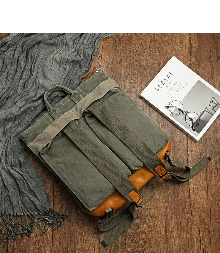 Army Green Canvas Mens Backpack Canvas Army Backpack Canvas Travel Backpack for Men