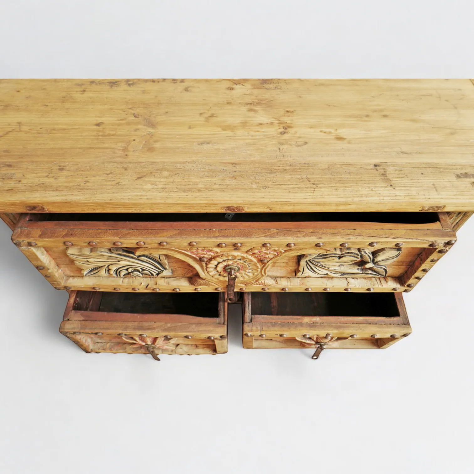 Authentic Village Style Carving Console Table