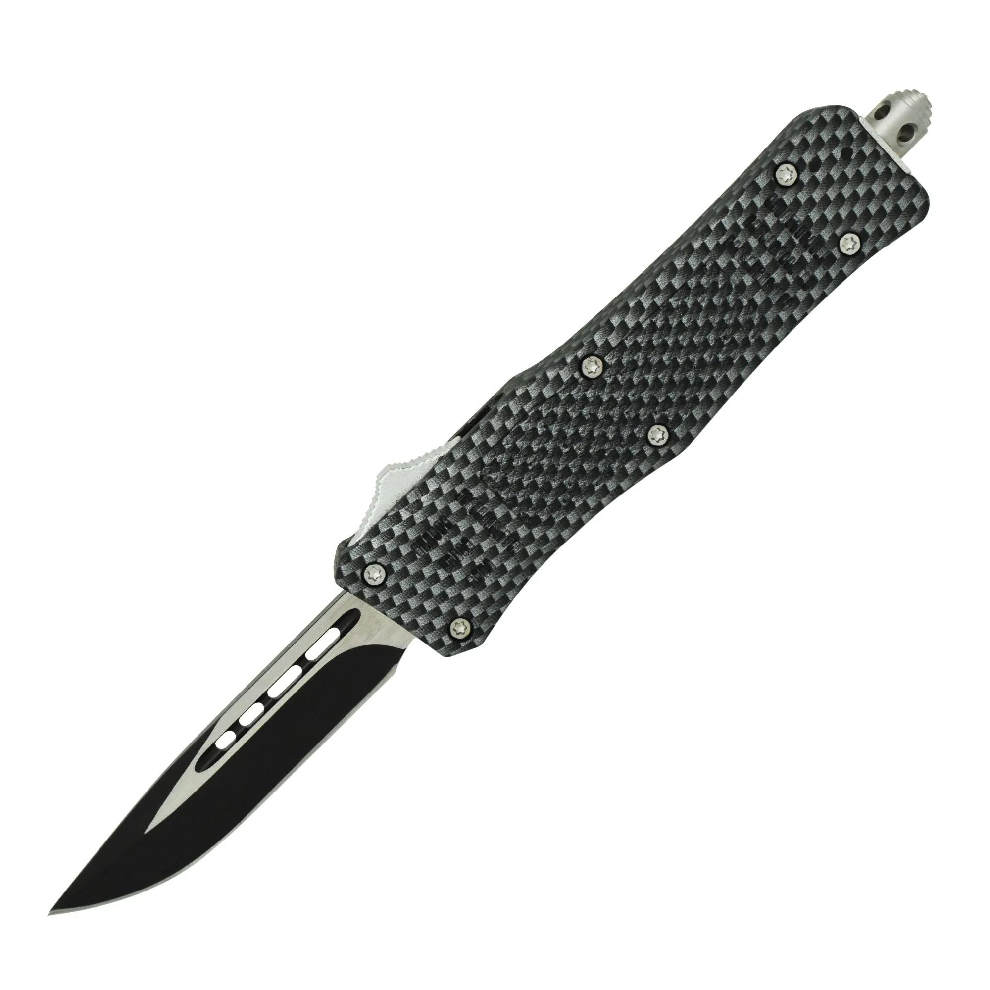 Automatic OTF Knife w/ Belt Clip Carbon Fiber Handle Color