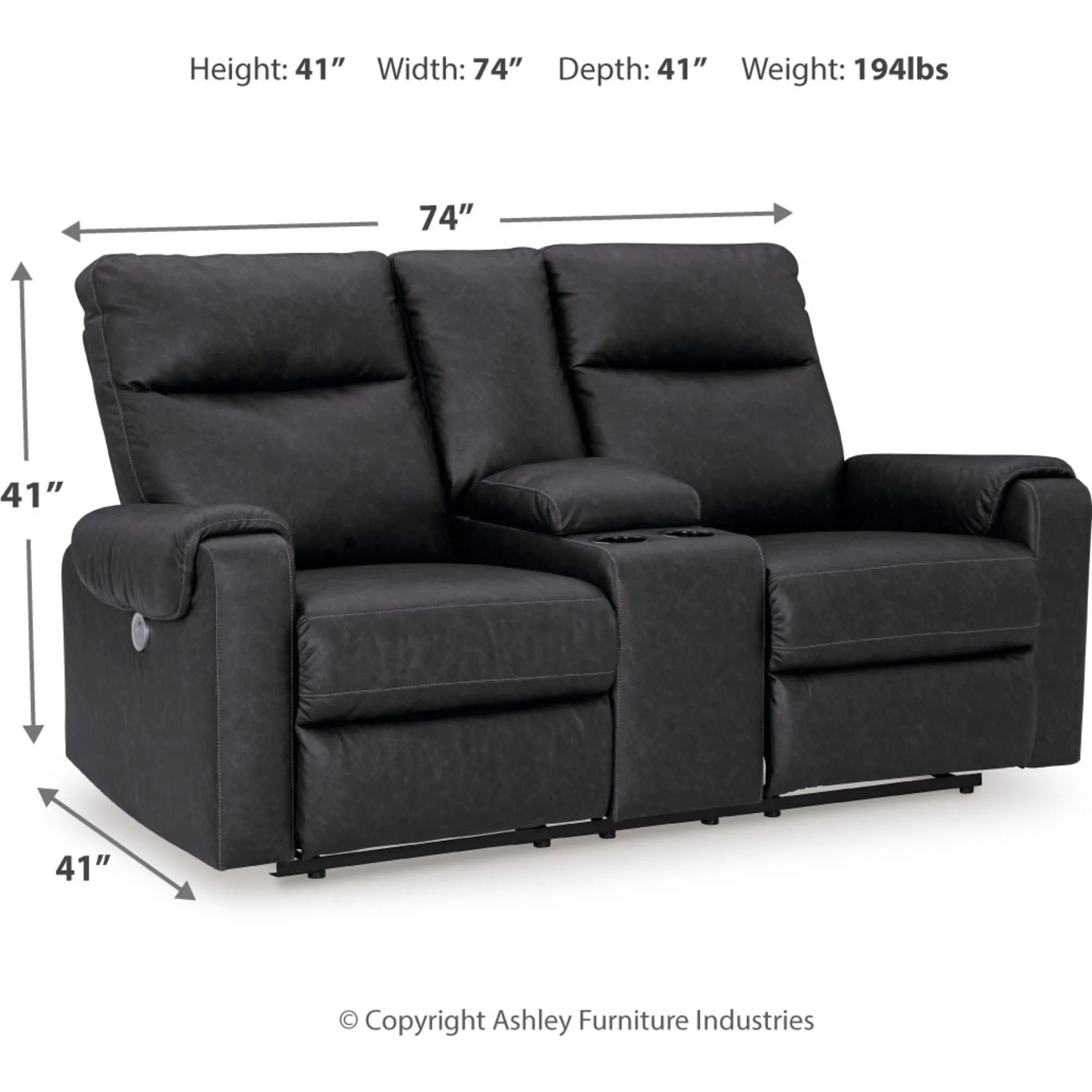 Axtellton Reclining Power Loveseat with Console