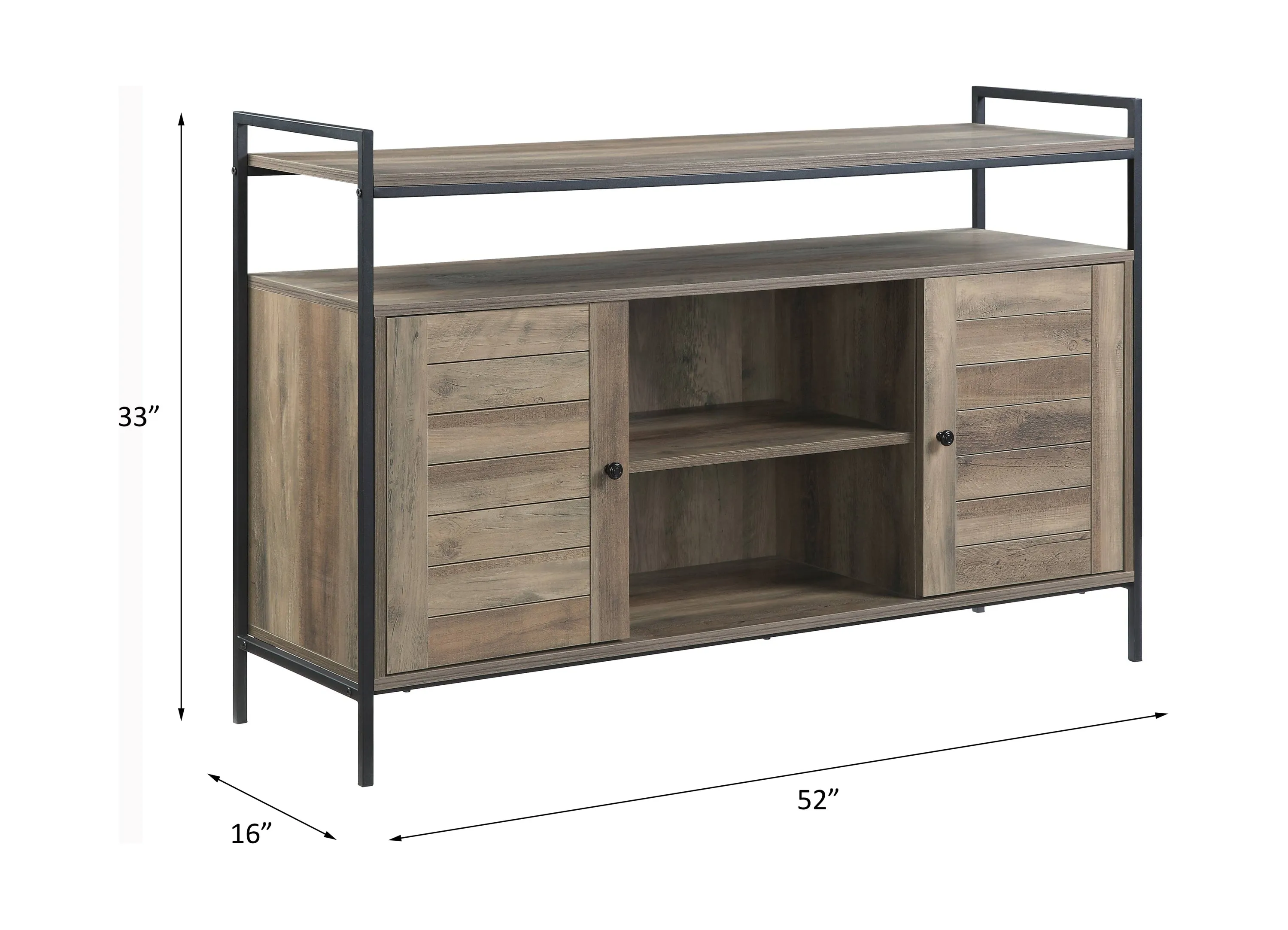 Baina TV Stand in Rustic Oak & Black