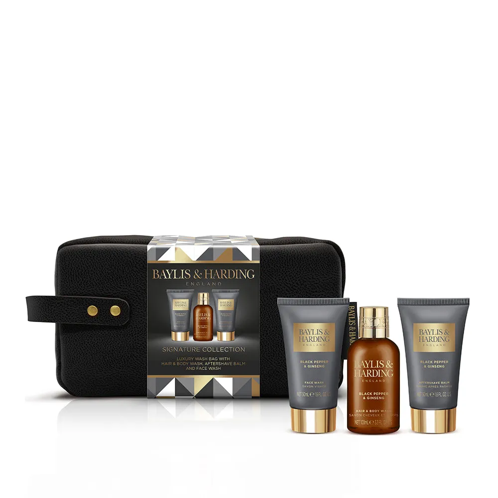 Baylis & Harding Sport Luxury Wash Bag Gift Set - Black Pepper & Ginseng