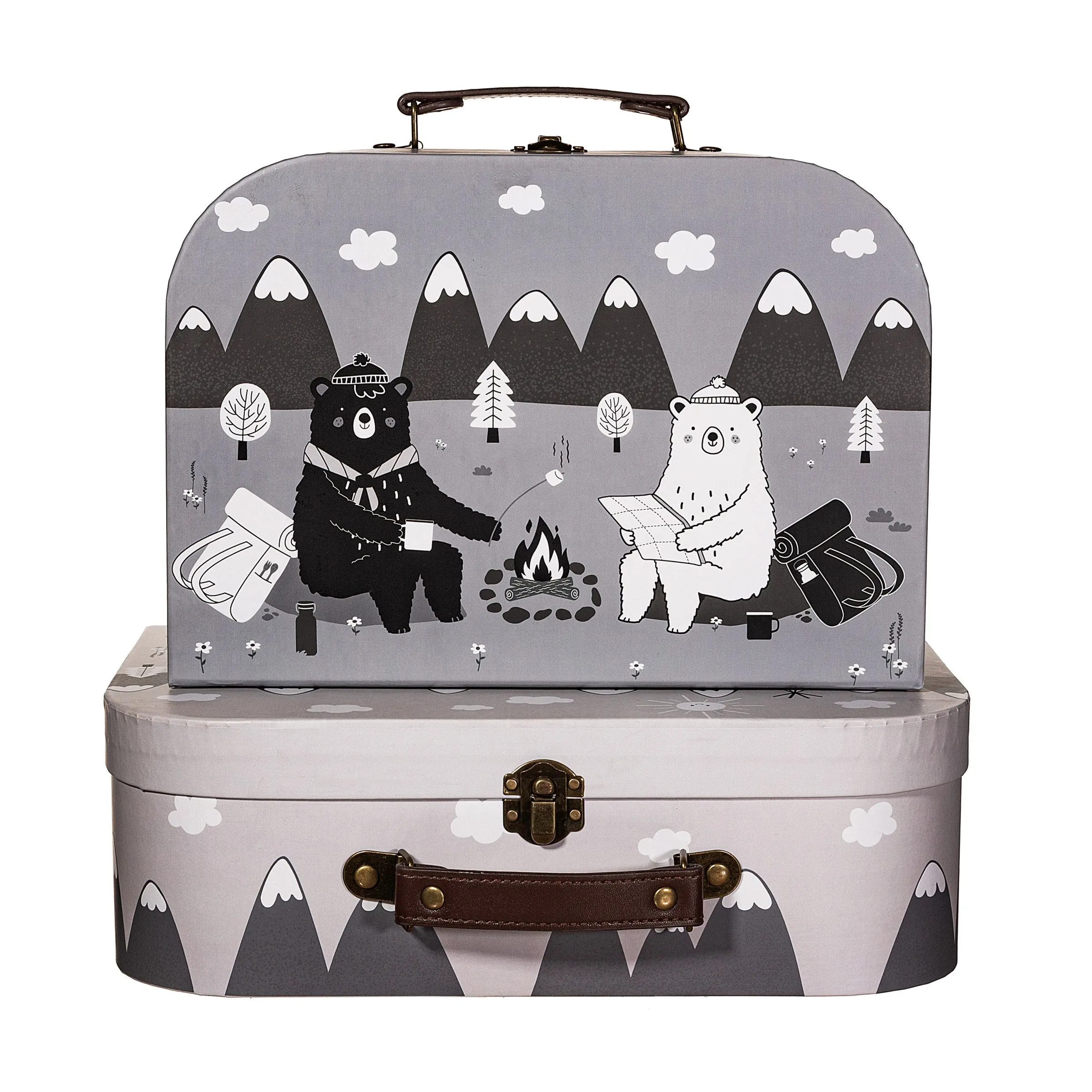 Bear Adventure Childrens Storage Suitcases - Set of 2