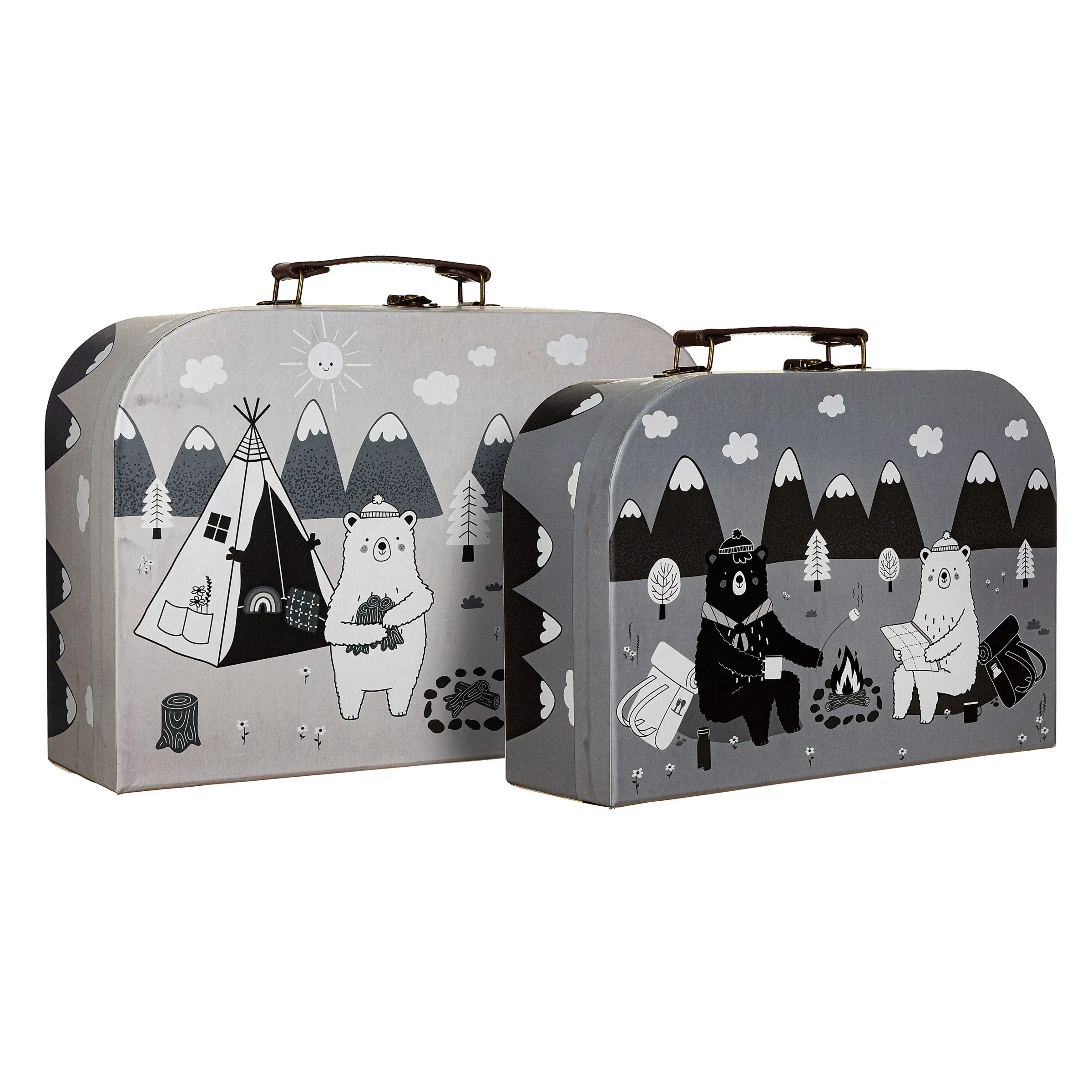 Bear Adventure Childrens Storage Suitcases - Set of 2