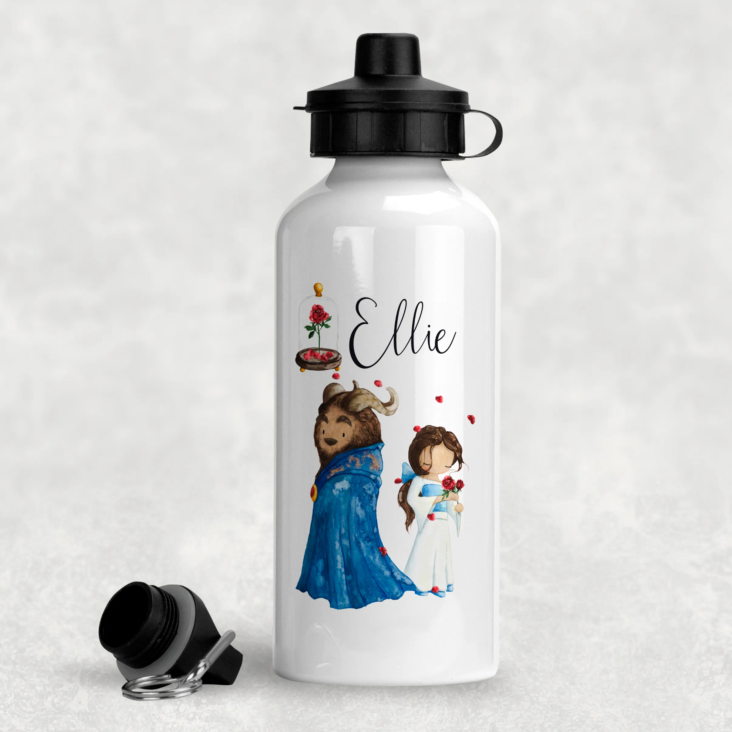 Beauty & The Beast Personalised Aluminium Water Bottle 400/600ml