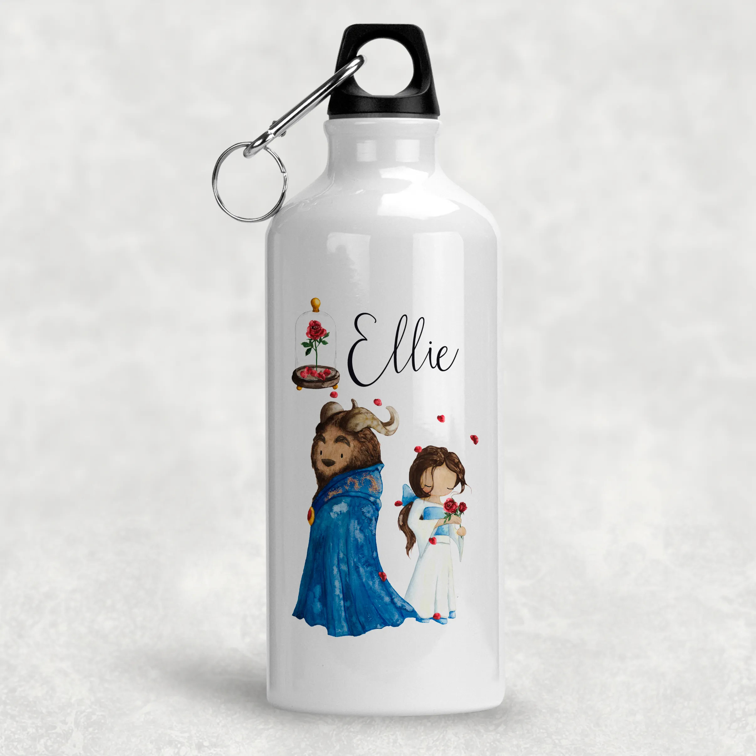 Beauty & The Beast Personalised Aluminium Water Bottle 400/600ml