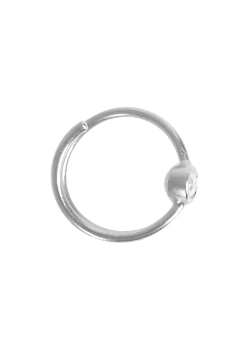 Big Dot Curl Earring Left Silv - Silver