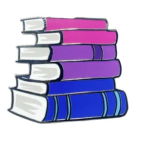 Bisexual Pride Stack Of Books Metal Lapel Pin Badge