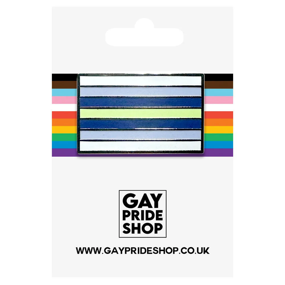 Boyflux Pride Flag Silver Metal Rectangle Lapel Pin Badge