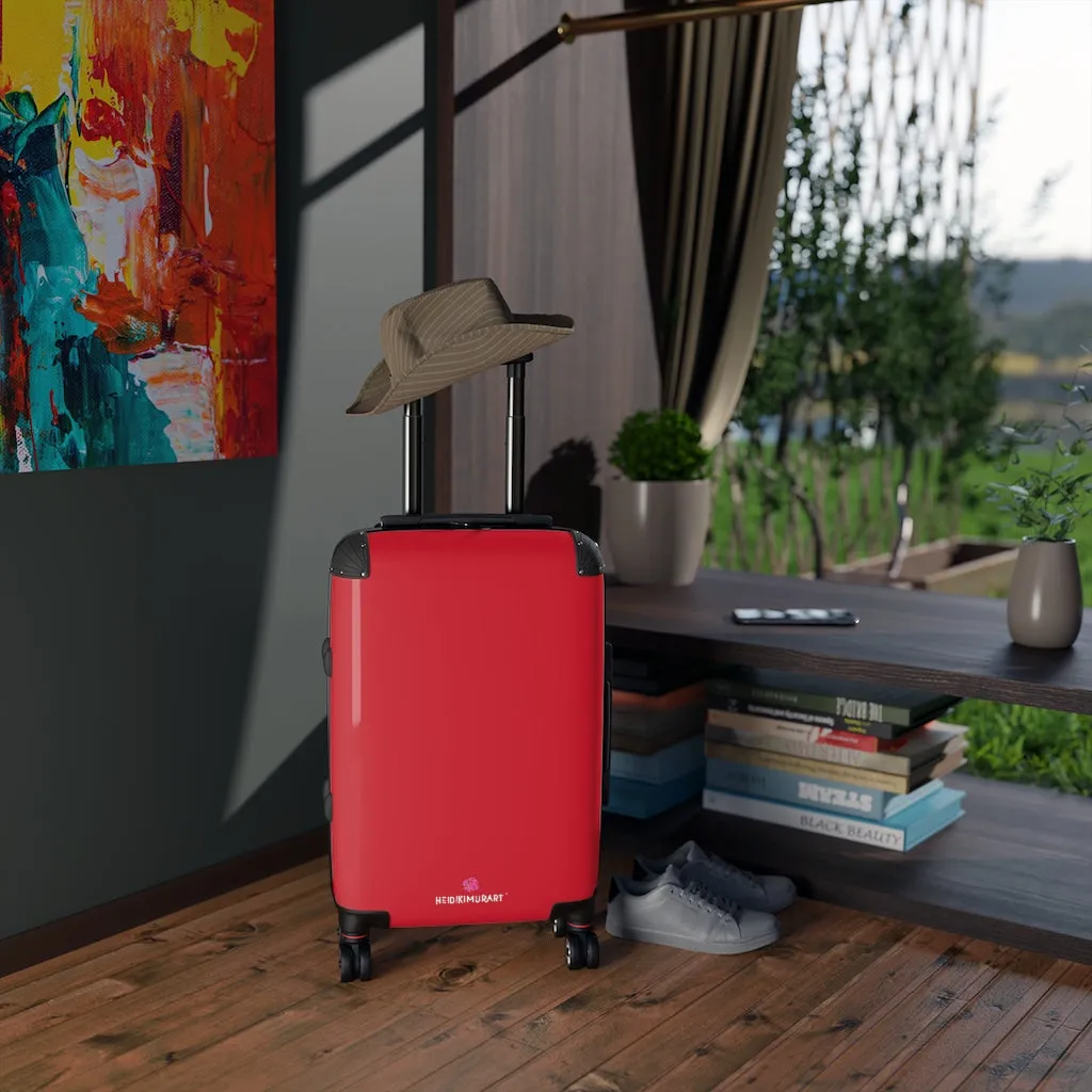 Bright Red Solid Color Suitcases, Modern Simple Minimalist Designer Suitcase Luggage (Small, Medium, Large)