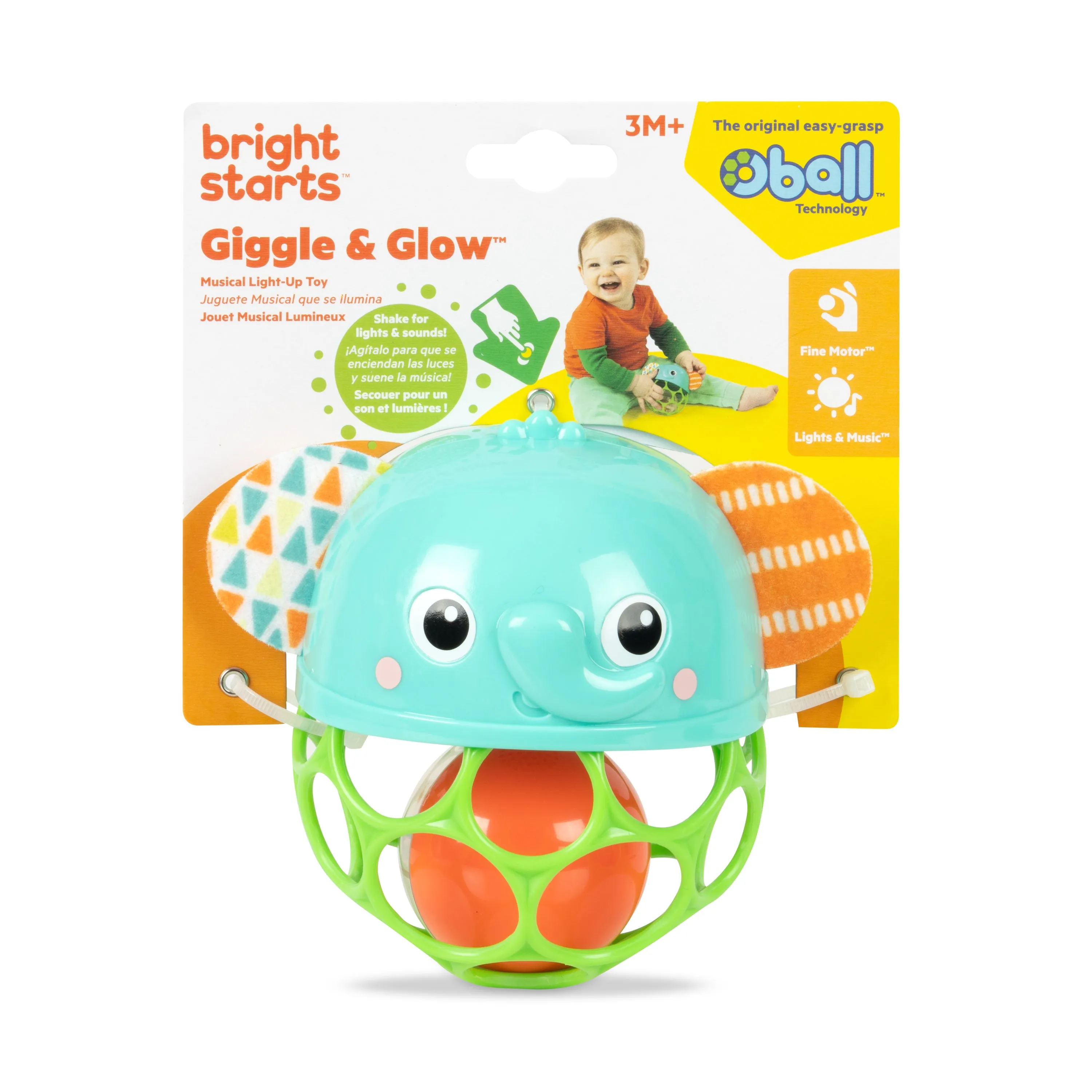 Bright Starts Oball Giggle & Glow Musical Light-Up Elephant