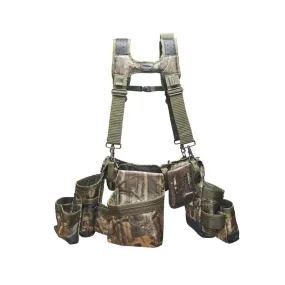 Bucket Boss 55185-MOSC 3 Bag Tool Bag Set with Suspenders in Mossy Oak Camo.