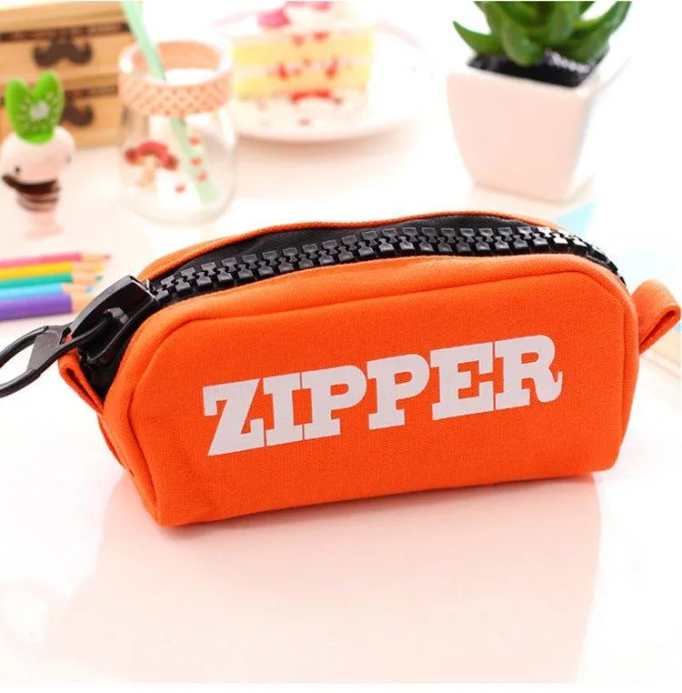 Canvas Pencil Case Large Capacity Pencil Case ZIPPER Pencil Case Solid Color Pencil Case Zipper Pencil Case Pencil Bag Storage Bag Cosmetic Bag NP-H7TAF-156