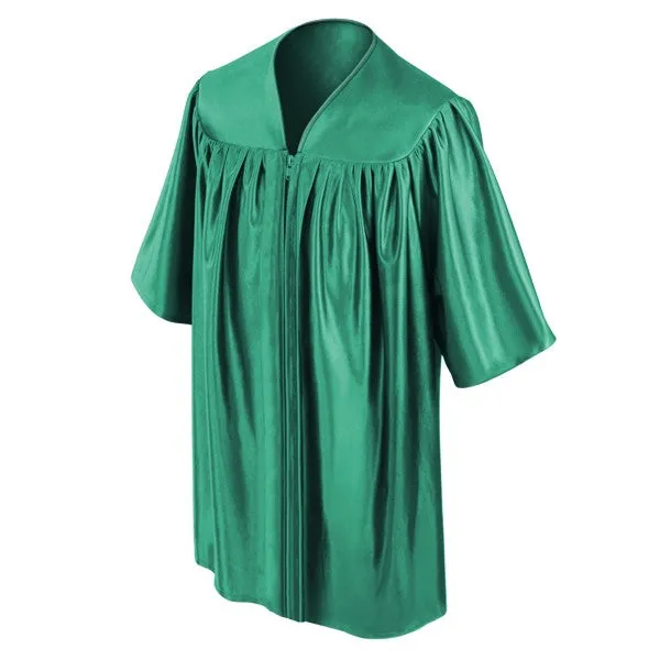 Child Shiny Emerald Green Graduation Gown - Preschool & Kindergarten Gowns