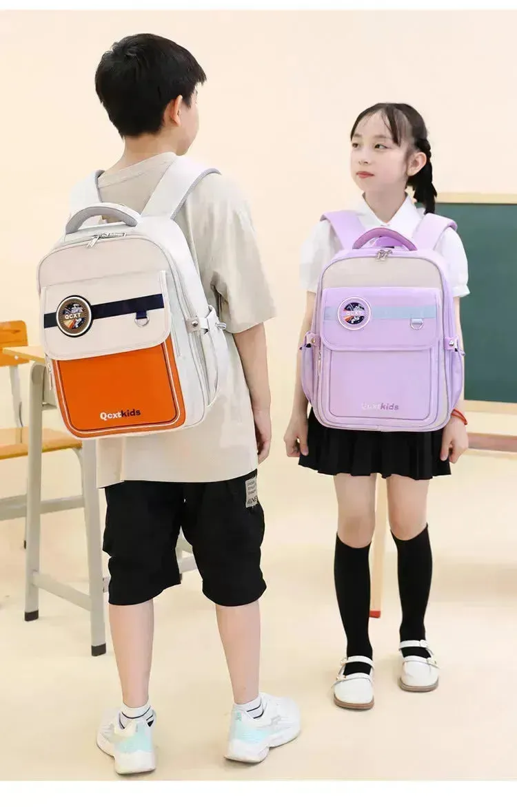 Children's British Style Burden Relief Spine Protection Girl Lightweight Schoolbag Bookbag Backpack for Kids