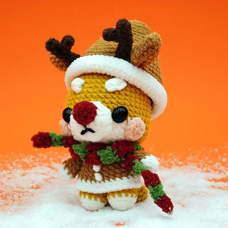 Christmas Shiba Animal Toy Crochet Kit