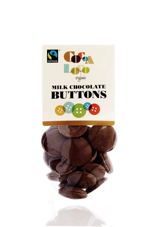 Cocoa Loco Organic Milk Chocolate Buttons 100g