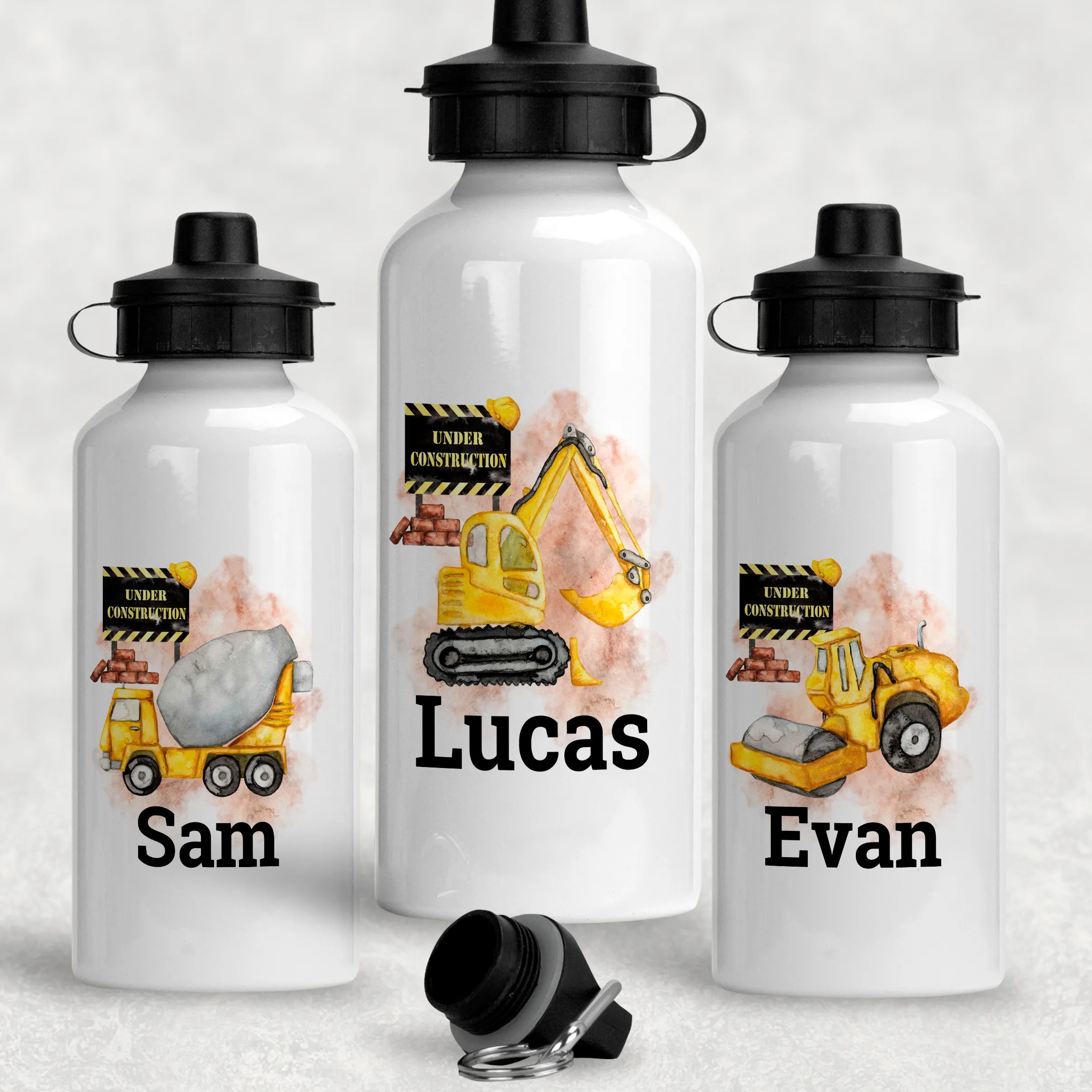 Construction Personalised Aluminium Water Bottle 400/600ml