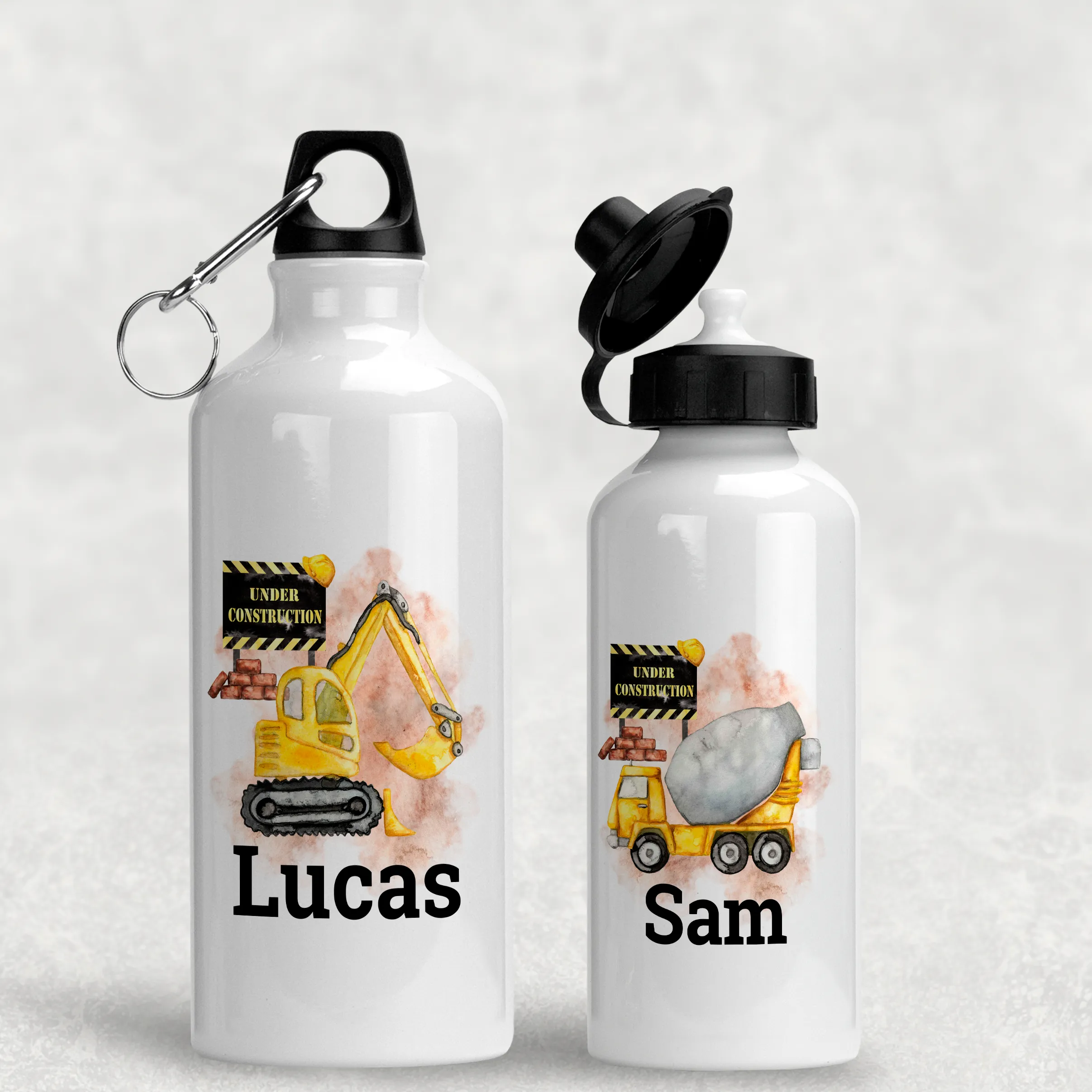 Construction Personalised Aluminium Water Bottle 400/600ml