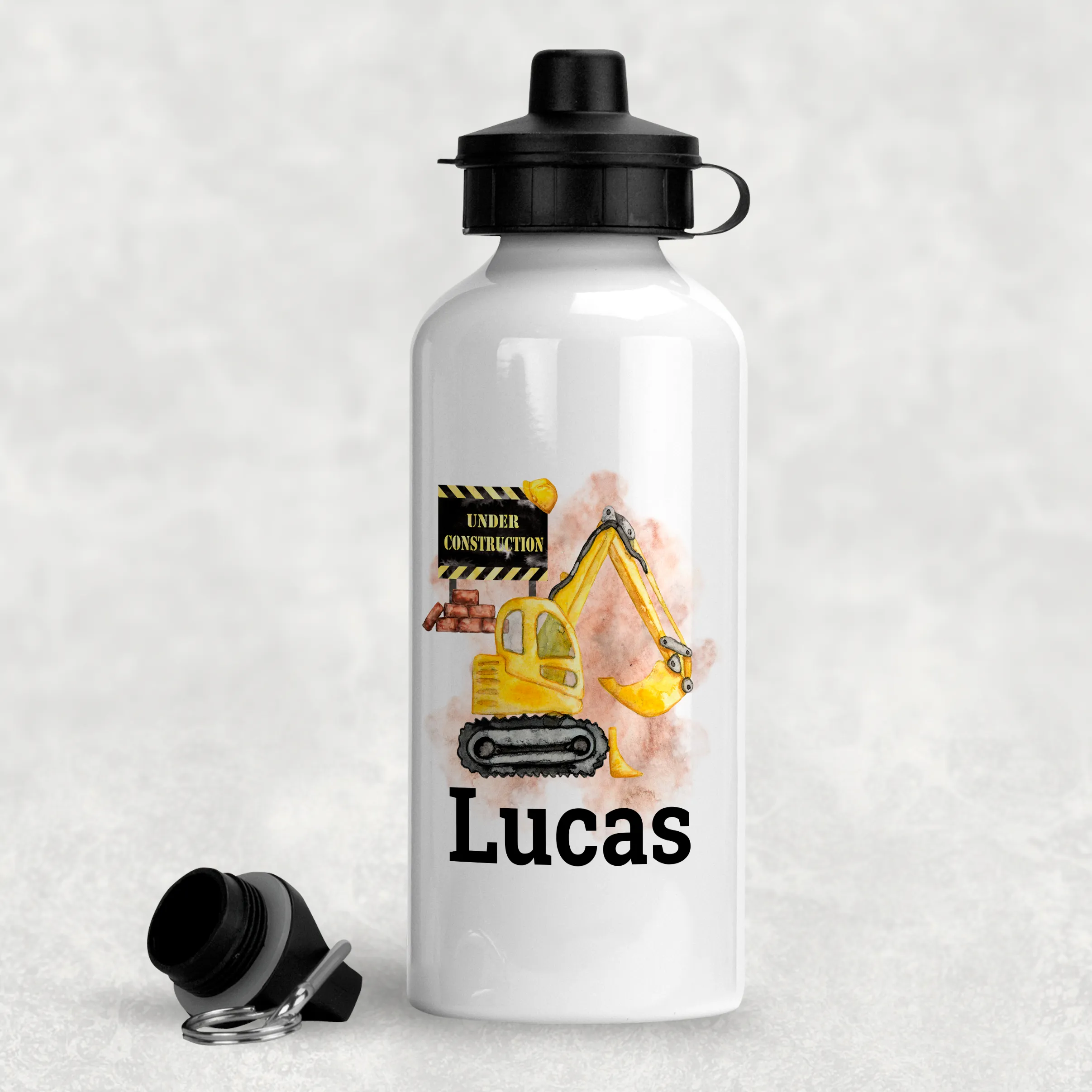 Construction Personalised Aluminium Water Bottle 400/600ml