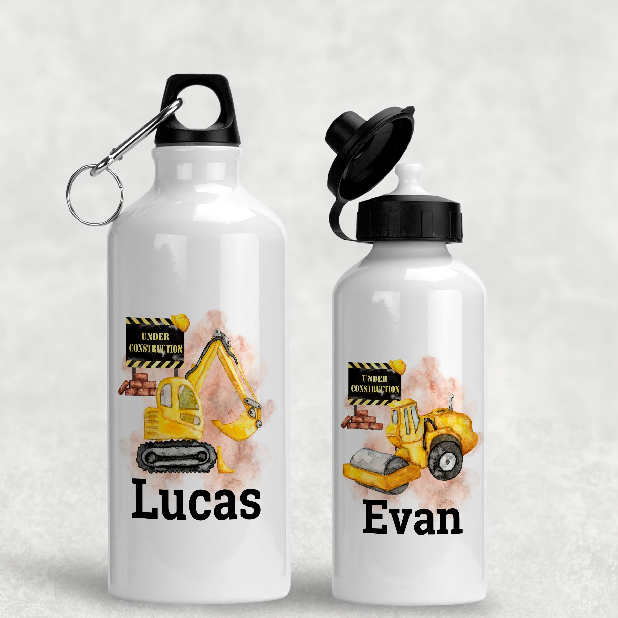 Construction Personalised Aluminium Water Bottle 400/600ml