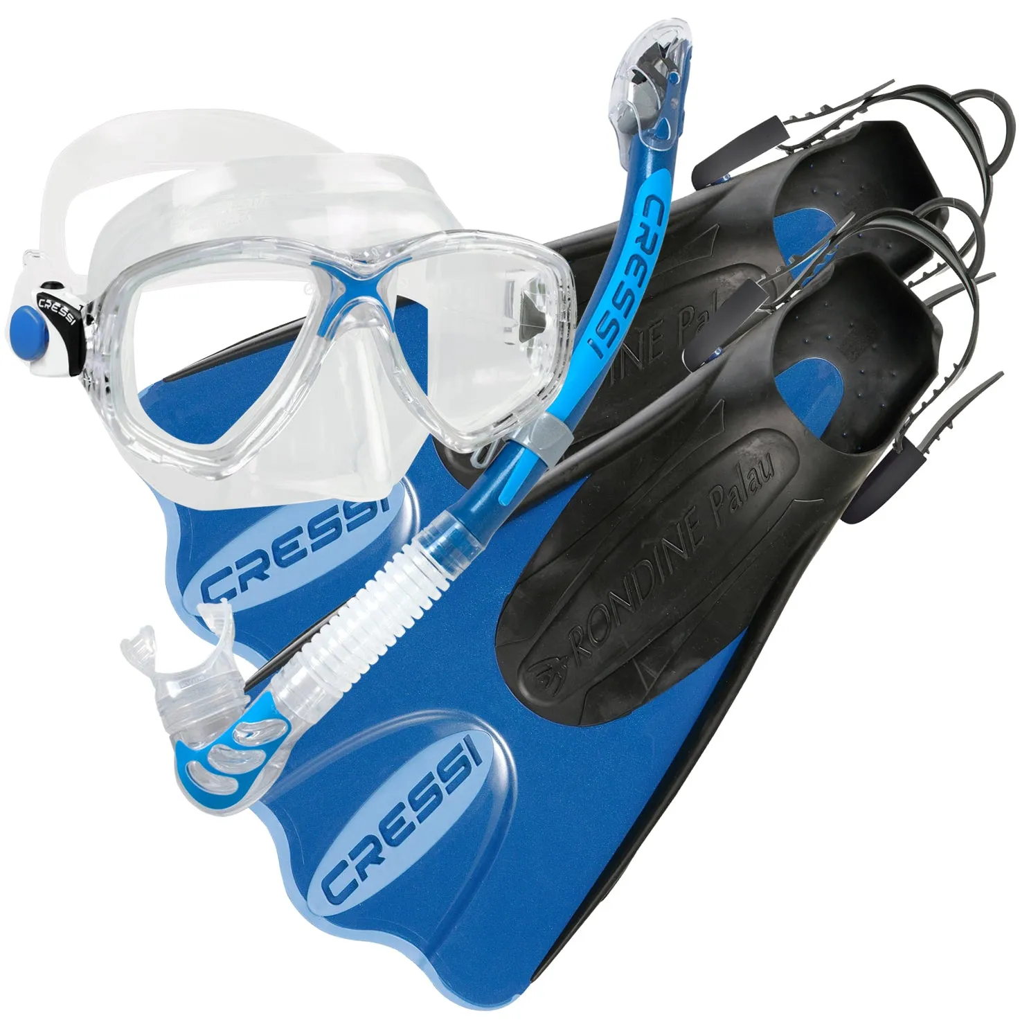 Cressi Marea Dry Snorkelling Set with Palau SAF Fins