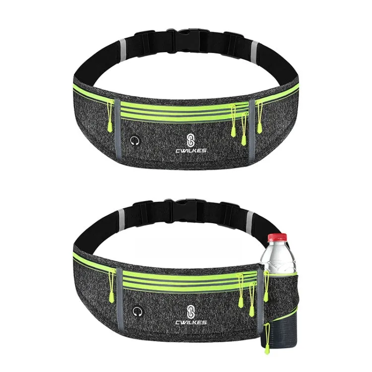 CWILKES MF-008 Outdoor Sports Fitness Waterproof Waist Bag Phone Pocket, Style: With Water Bottle Bag(Hemp Gray)