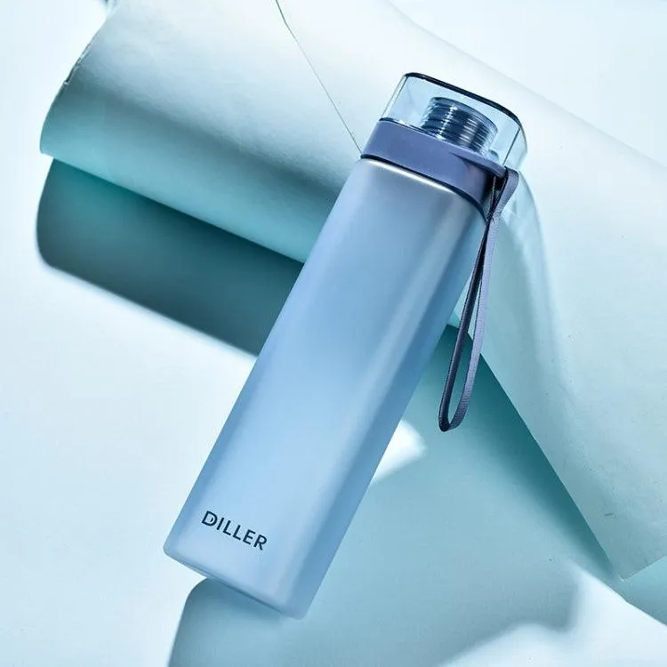 Diller D8646 Leakproof Square Fitness Water Bottle with Silicone Seal