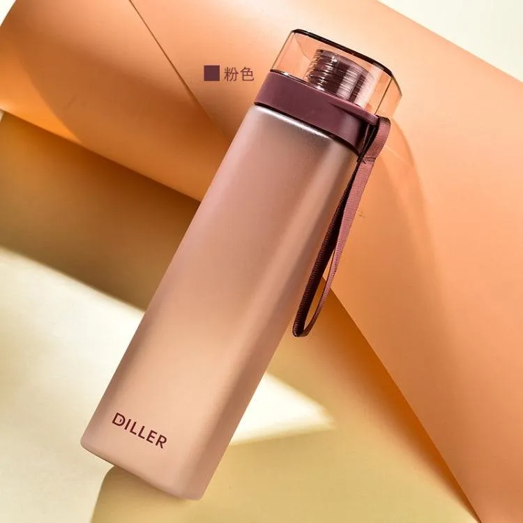 Diller D8646 Leakproof Square Fitness Water Bottle with Silicone Seal